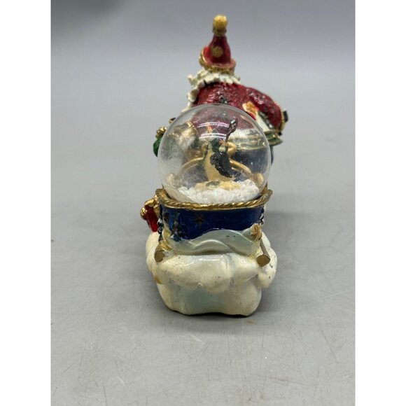 Vintage Christmas Santa Sleigh Snow Globe Figurine 5" Tall Pre-owned READ - Picture 5 of 7